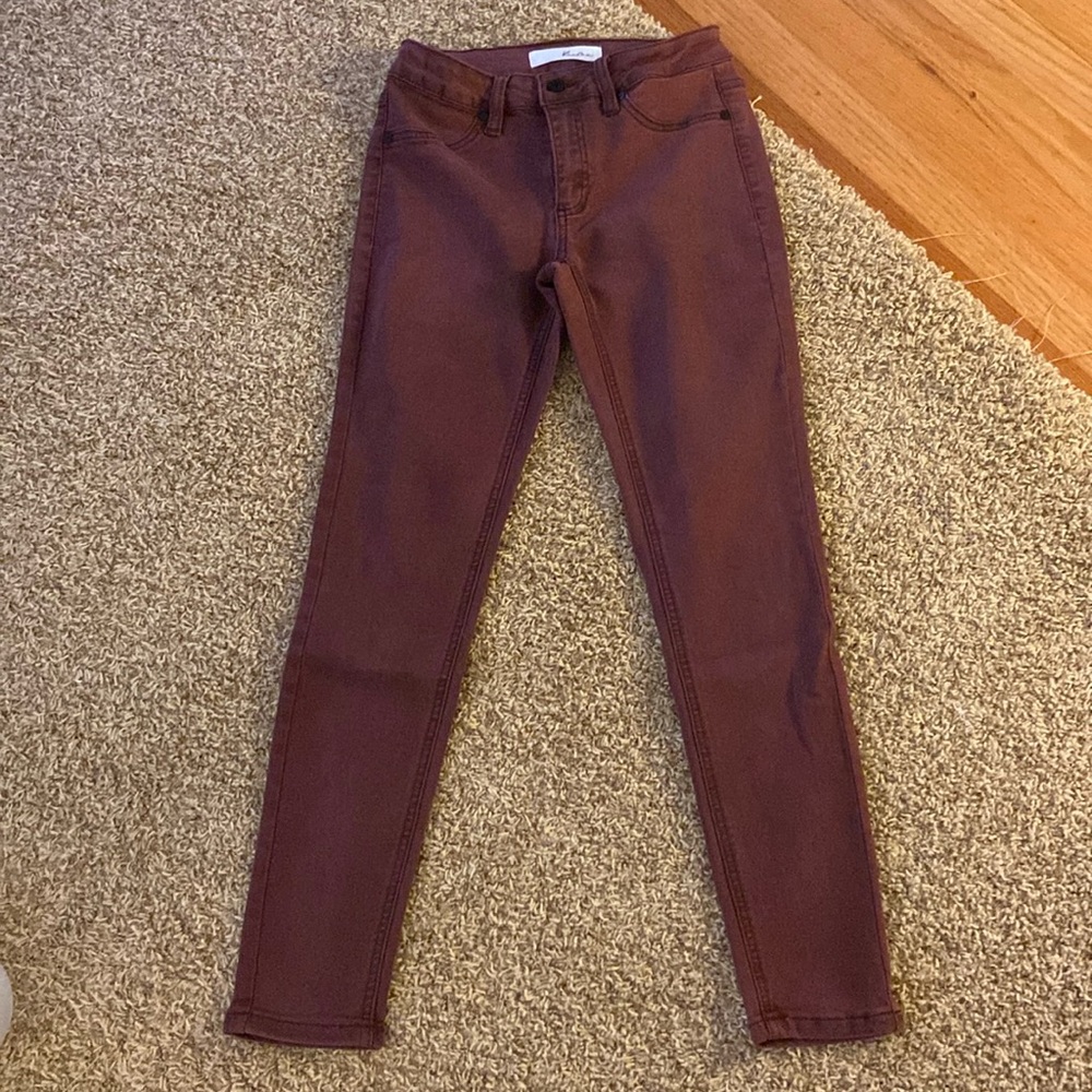 Kancan Skinny Jeans - Size 3/25 - Maroon Color